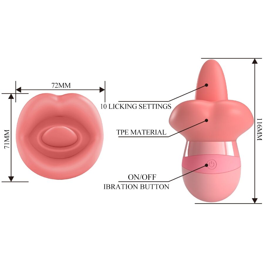 PRETTY LOVE - STIMULATEUR DE CLITORIS KYLEE TONGUE 10 VIBRATIONS ROSE NUDE PRETTY LOVE