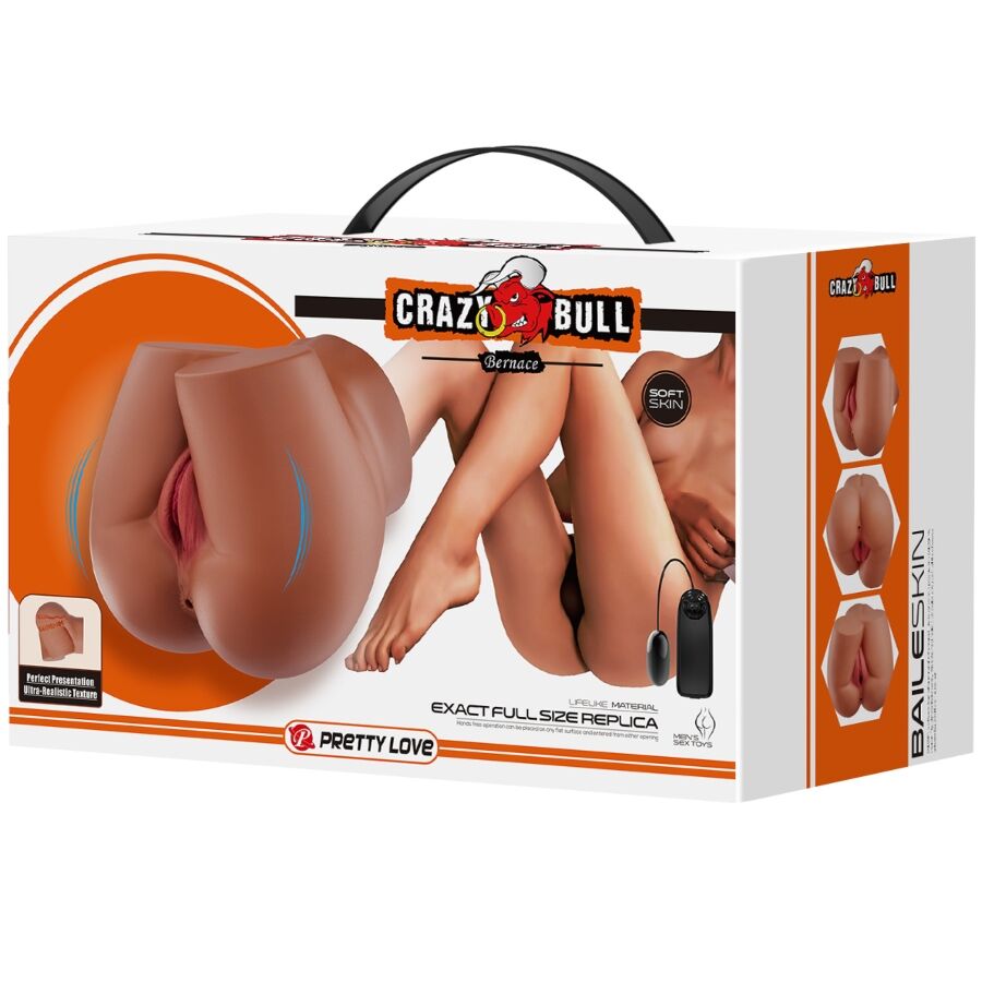 CRAZY BULL - VIBRATEUR BERNACE ASS AVEC VAGIN ET ANUS RÉALISTES TÉLÉCOMMANDE CRAZY BULL