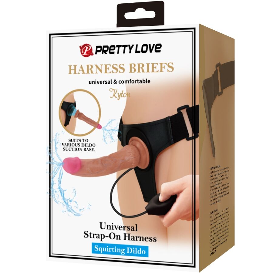 PRETTY LOVE - CULOTTE HARNAIS UNIVERSELLE KYTON AVEC GODE SQUIRTING 19 CM MULATO PRETTY LOVE