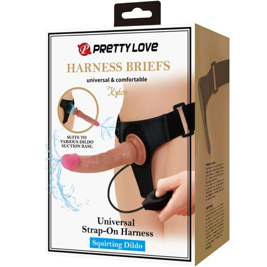 PRETTY LOVE - CULOTTE HARNAIS UNIVERSELLE KYTON AVEC GODE SQUIRTING 19 CM MULATO PRETTY LOVE