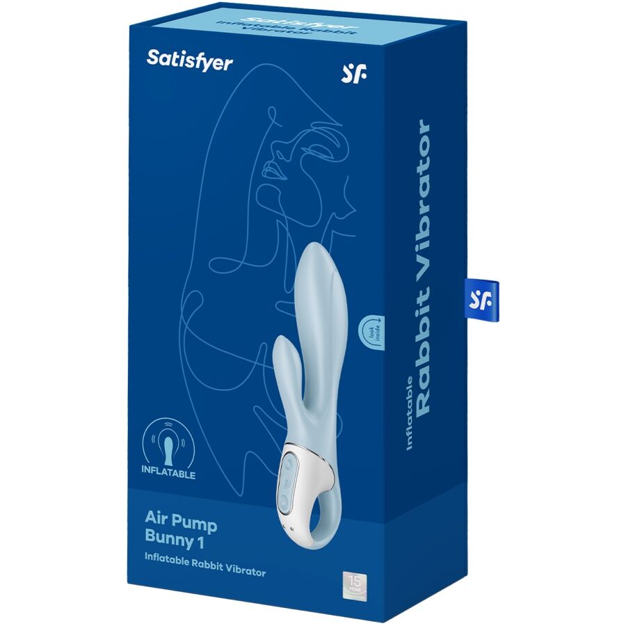 SATISFYER - AIR PUMP BUNNY 1 VIBRATEUR GONFLABLE LAPIN BLEU SATISFYER VIBRATOR