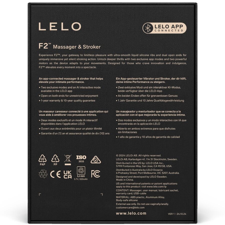LELO - MASTURBATEUR POUR HOMME F2S™ TEAL BLEU LELO