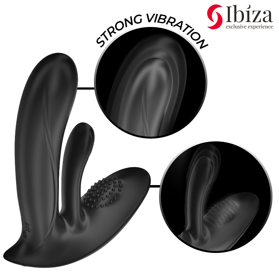 IBIZA - VIBRATEUR PORTABLE AVEC STIMULATION DU POINT G ET DU CLITORIS AVEC TÉLÉCOMMANDE IBIZA TECHNOLOGY