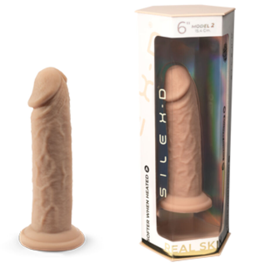 SILEXD - MODÈLE DE PÉNIS RÉALISTE 2 SILICONE THERMOREACTIF PREMIUM 15,4 CM SILEXD