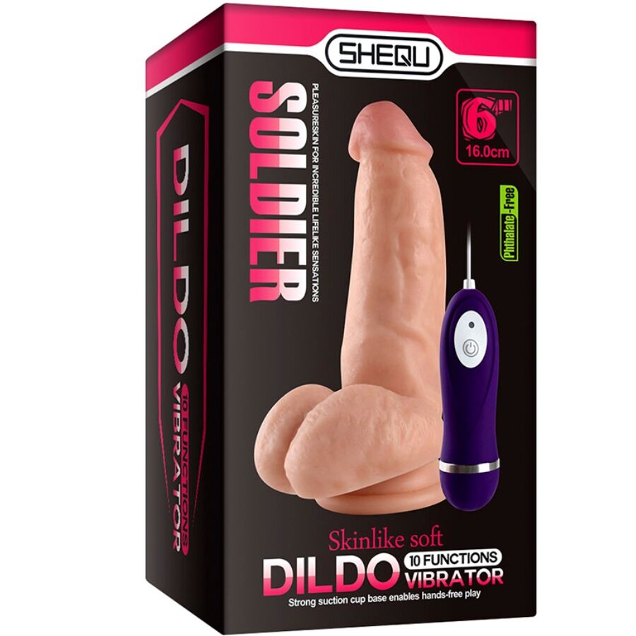 SHEQU - SOLDAT VIBRATEUR DILDO AVEC TÉLÉCOMMANDE 16 CM SHEQU