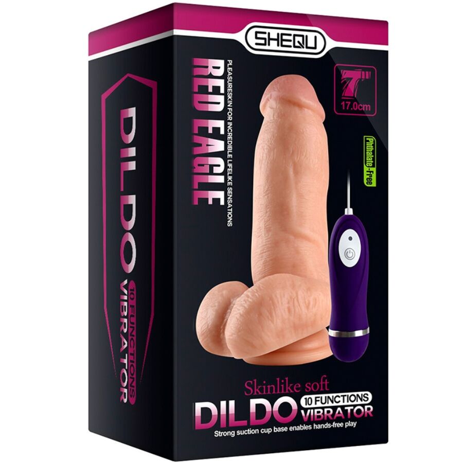 SHEQU - DILDO VIBRATEUR RED EAGLE AVEC TÉLÉCOMMANDE 17 CM SHEQU