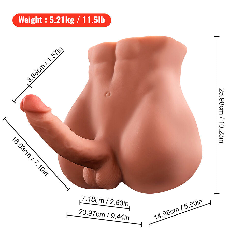 XISE - BERTLETT DILDO ASS GODE RÉALISTE ET MASTURBATEUR ANUS POSITION FRONTALE AVEC POUSSÉE 18 CM XISE