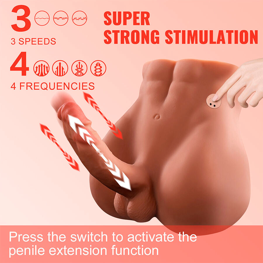 XISE - BERTLETT DILDO ASS GODE RÉALISTE ET MASTURBATEUR ANUS POSITION FRONTALE AVEC POUSSÉE 18 CM XISE