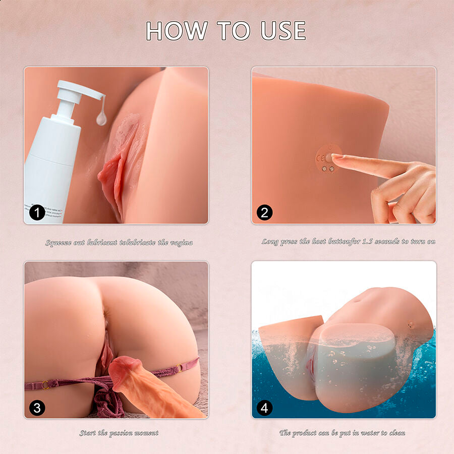 XISE - ETHEL MASTURBATEUR VAGIN RÉALISTE À POUSSÉE AVEC VIBRATIONS MULTI-POSITIONS XISE