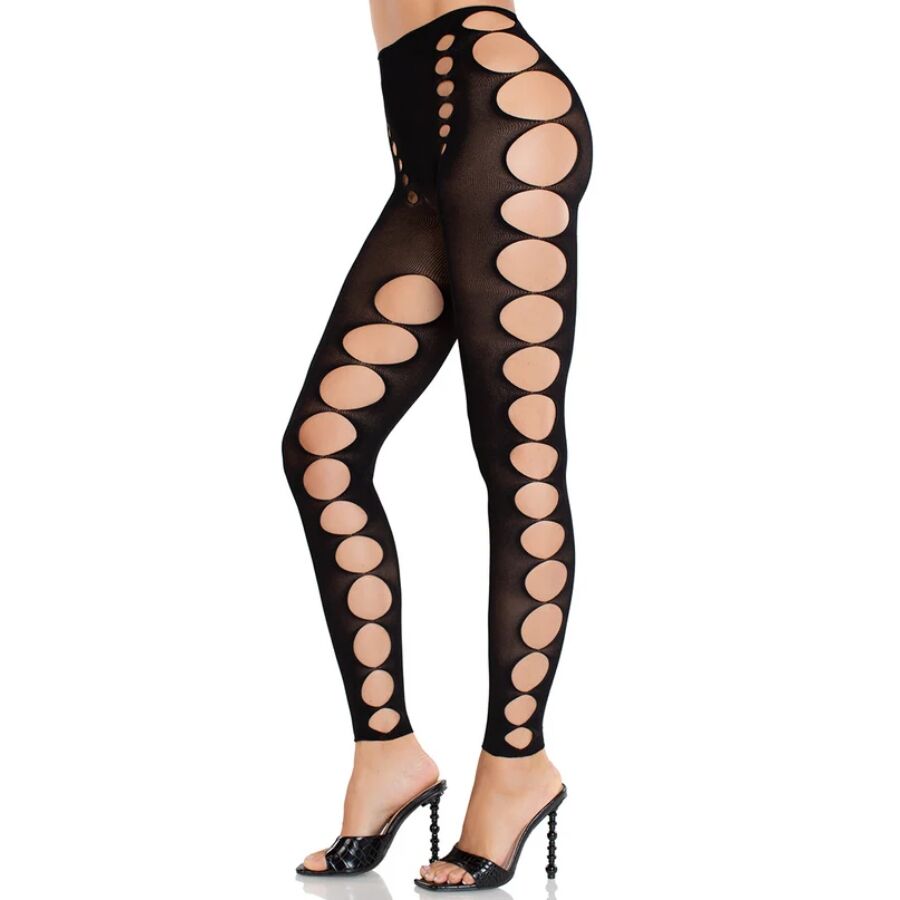 LEG AVENUE - BAS OPAQUES SANS COUTURE ET SANS BRETELLES NOIRS LEG AVENUE HOSIERY