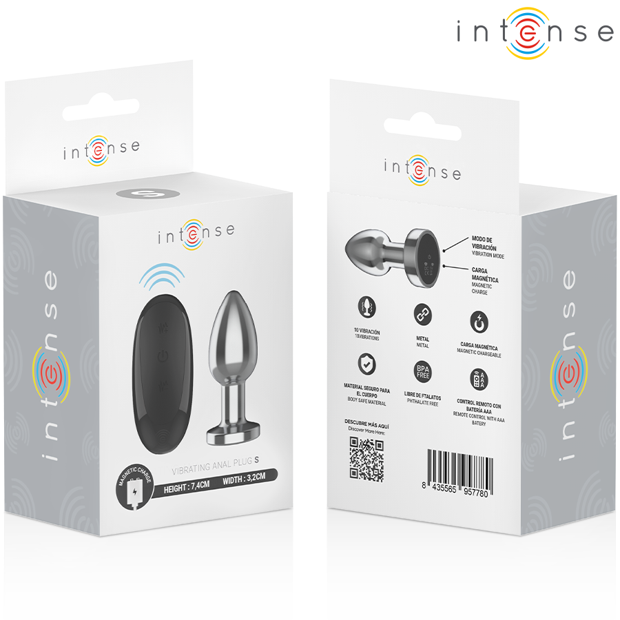 INTENSE - PLUG ANAL 10 VIBRATIONS MÉTAL AVEC TÉLÉCOMMANDE S INTENSE ANAL TOYS