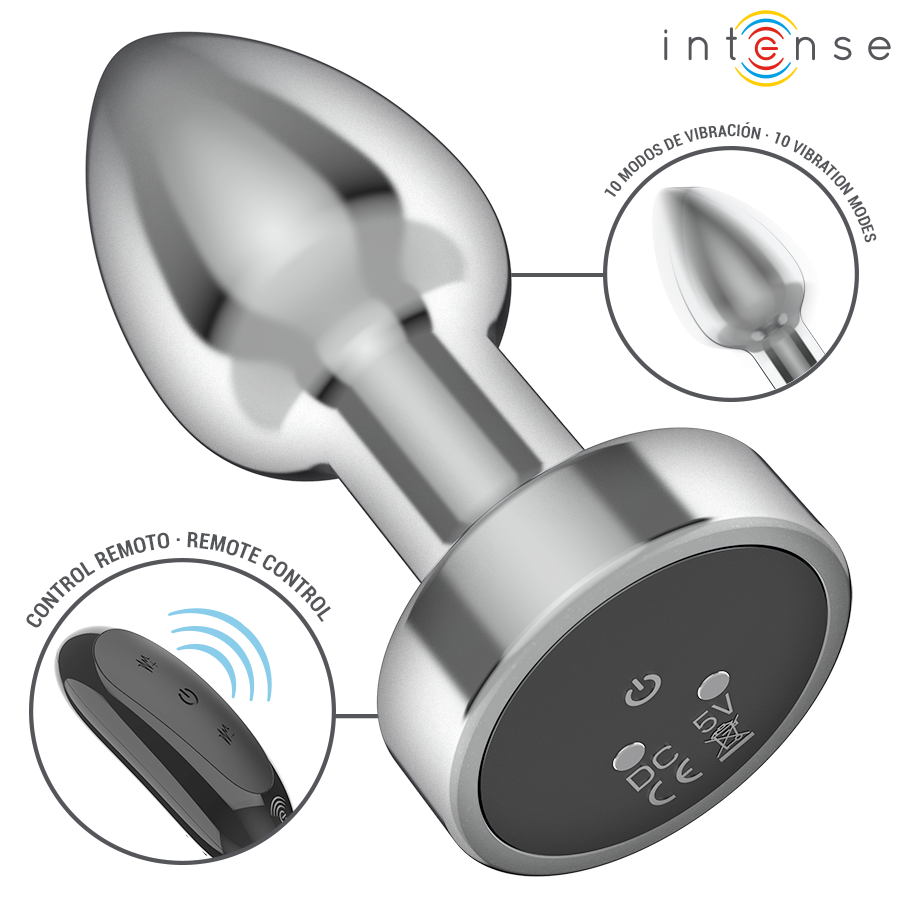 INTENSE - PLUG ANAL 10 VIBRATIONS MÉTAL AVEC TÉLÉCOMMANDE S INTENSE ANAL TOYS