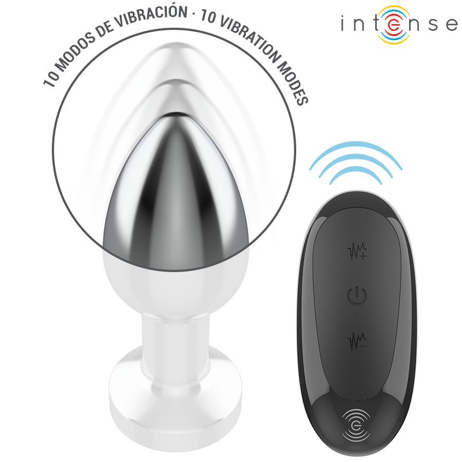 INTENSE - PLUG ANAL 10 VIBRATIONS MÉTAL AVEC TÉLÉCOMMANDE M INTENSE ANAL TOYS