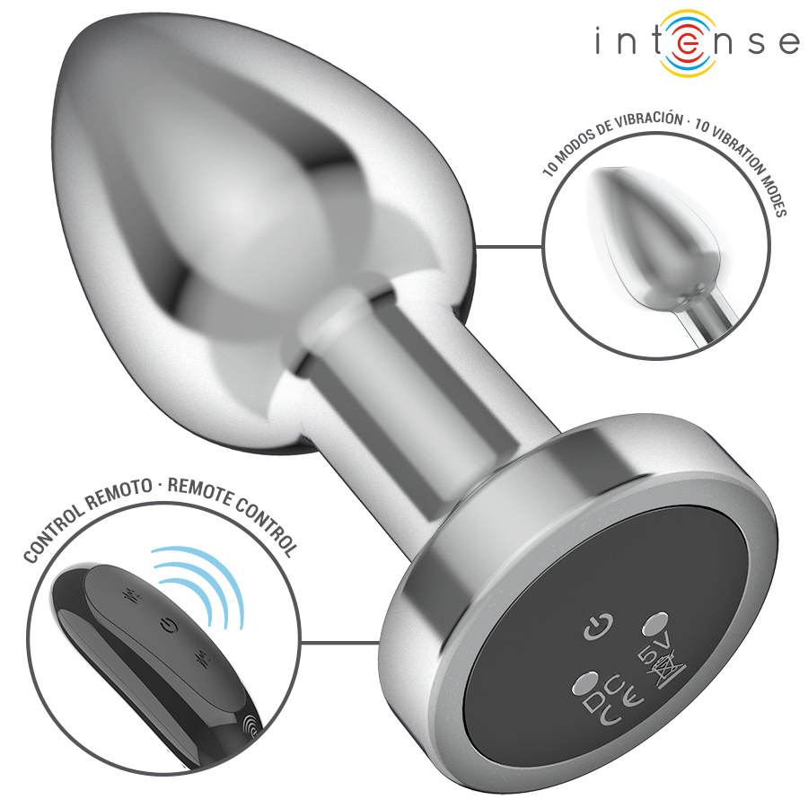 INTENSE - PLUG ANAL 10 VIBRATIONS MÉTAL AVEC TÉLÉCOMMANDE M INTENSE ANAL TOYS