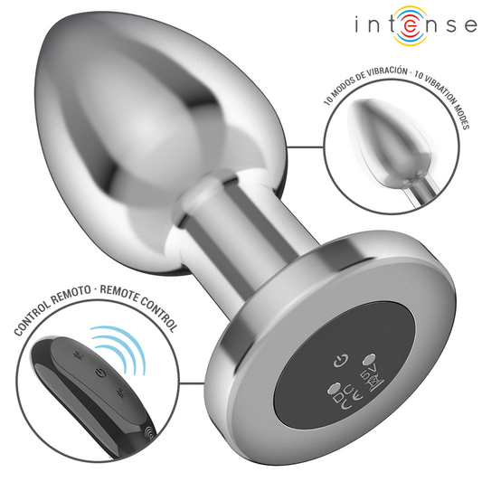 INTENSE - PLUG ANAL 10 VIBRATIONS MÉTAL AVEC TÉLÉCOMMANDE L INTENSE ANAL TOYS