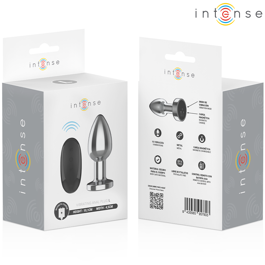 INTENSE - PLUG ANAL 10 VIBRATIONS MÉTAL AVEC TÉLÉCOMMANDE L INTENSE ANAL TOYS