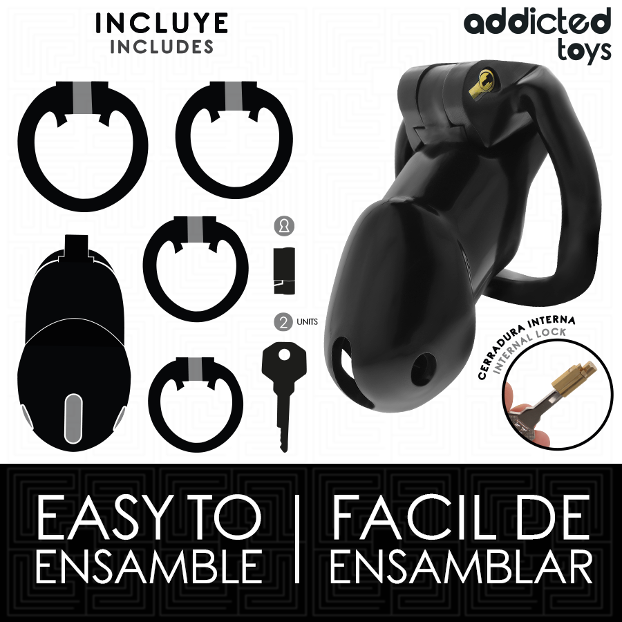 ADDICTED TOYS LOCKED - CAGE À PÉNIS MINDNIGHT CELL TAILLE L ADDICTED TOYS LOCKED