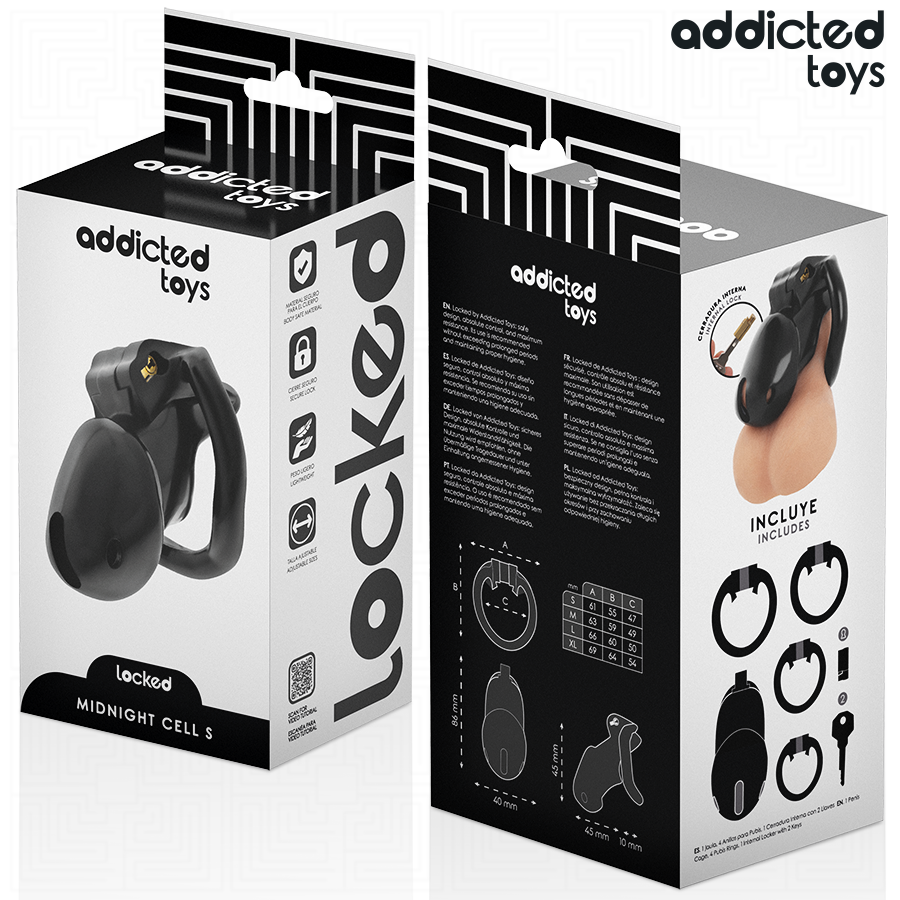 ADDICTED TOYS LOCKED - CAGE À PÉNIS MINDNIGHT CELL TAILLE S 4.8 CM ADDICTED TOYS LOCKED
