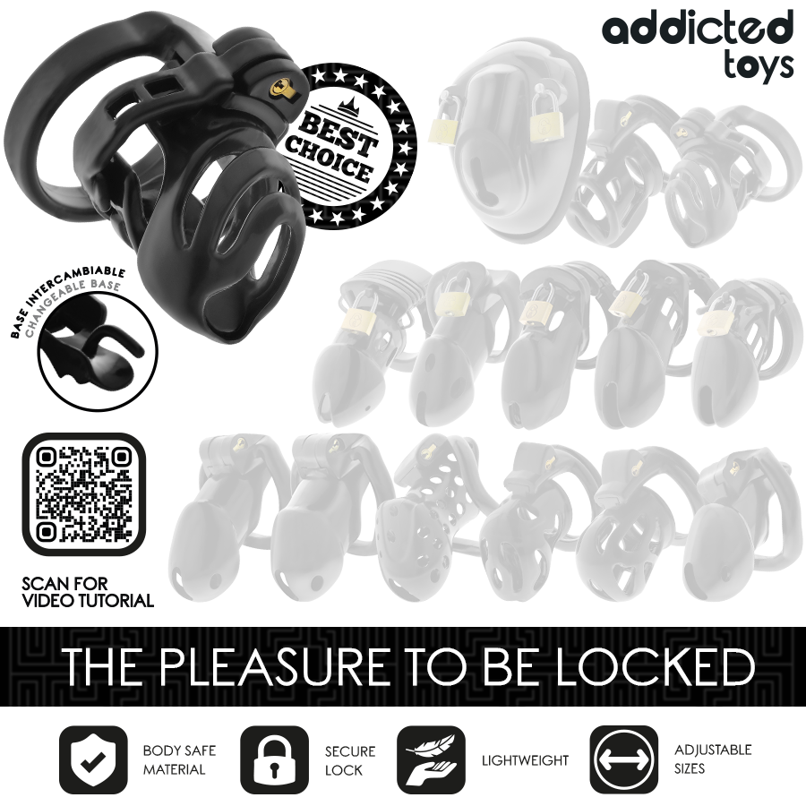 ADDICTED TOYS LOCKED - CAGE À PÉNIS À VERROUILLAGE ÉTERNEL 9 CM ADDICTED TOYS LOCKED