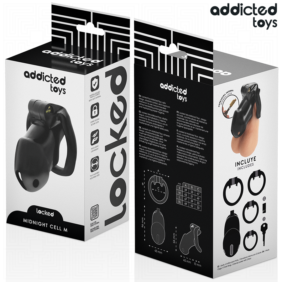 ADDICTED TOYS LOCKED - CAGE À PÉNIS MINDNIGHT CELL 4.2 CM TAILLE M ADDICTED TOYS LOCKED