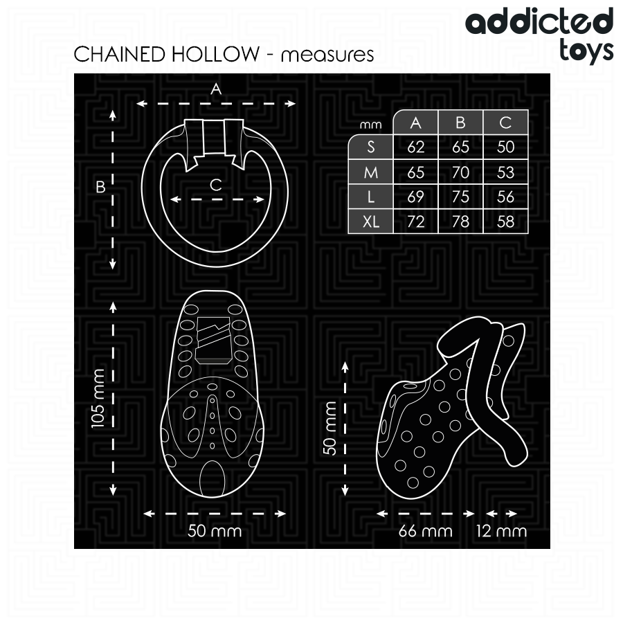 ADDICTED TOYS LOCKED - À PÉNIS CREUSE ENCHAÎNÉE 10,5 CM ADDICTED TOYS LOCKED