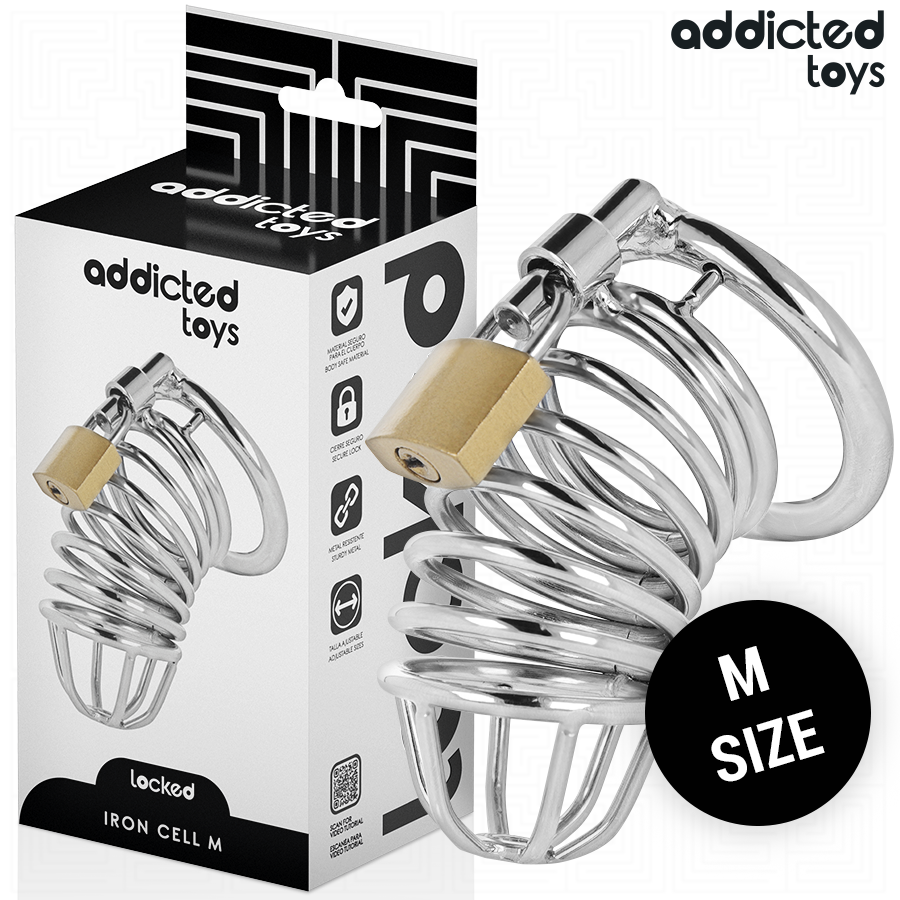 ADDICTED TOYS LOCKED - CAGE À PÉNIS EN MÉTAL IRON CELL TAILLE M ADDICTED TOYS LOCKED