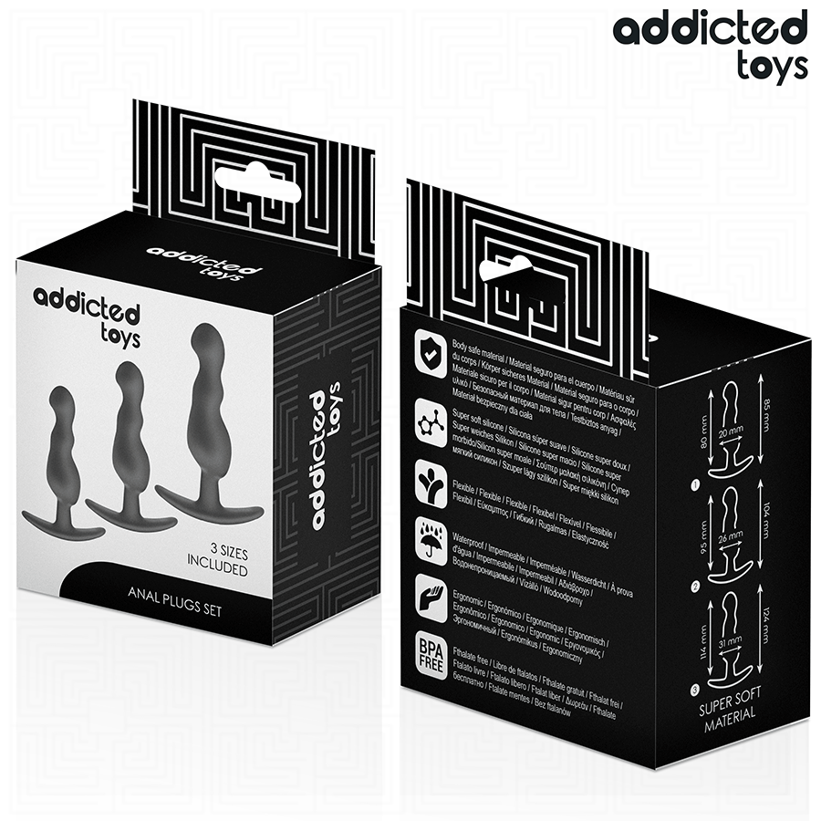 ADDICTED TOYS - LOT DE 3 PLUG ANAL MODÈLE 1 ADDICTED TOYS