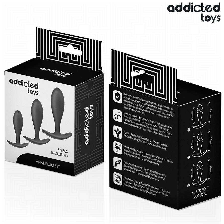 ADDICTED TOYS - LOT DE 3 PLUG ANAL MODÈLE 2 ADDICTED TOYS