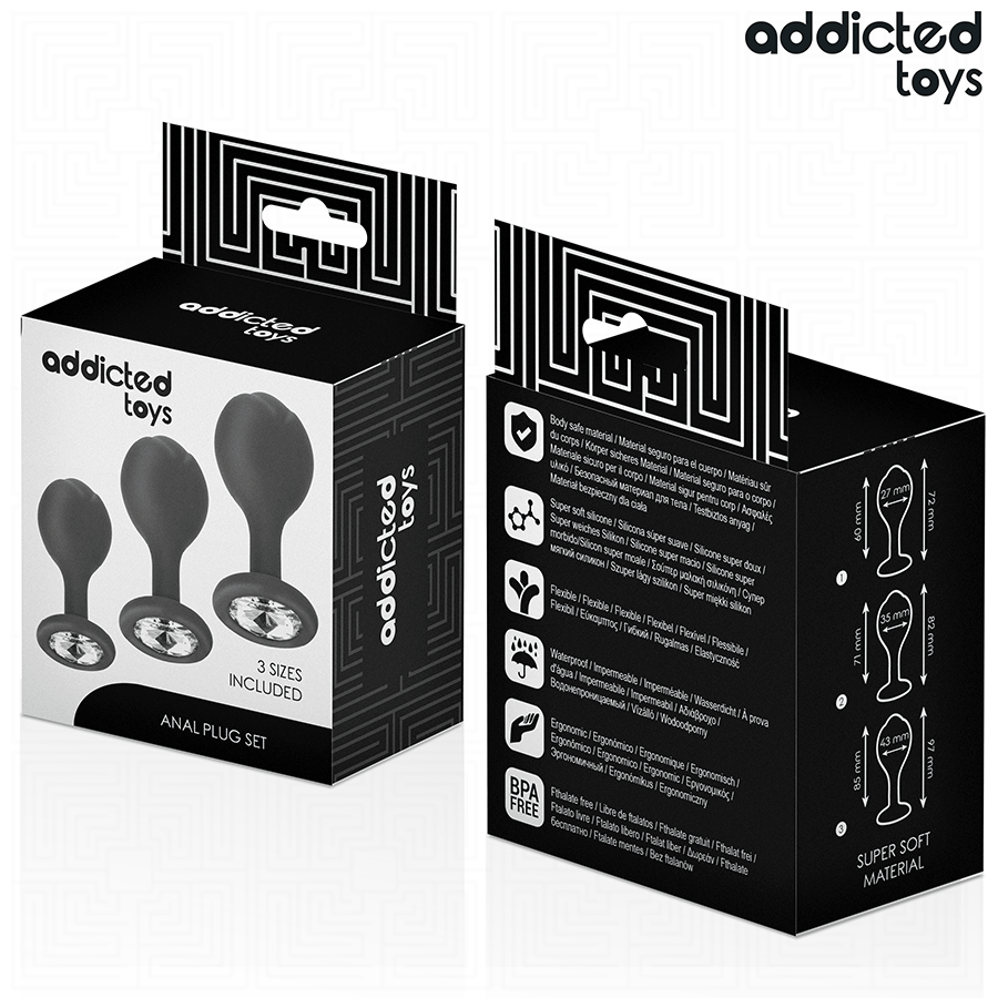 ADDICTED TOYS - LOT DE 3 PLUG ANAL AVEC BIJOU ADDICTED TOYS