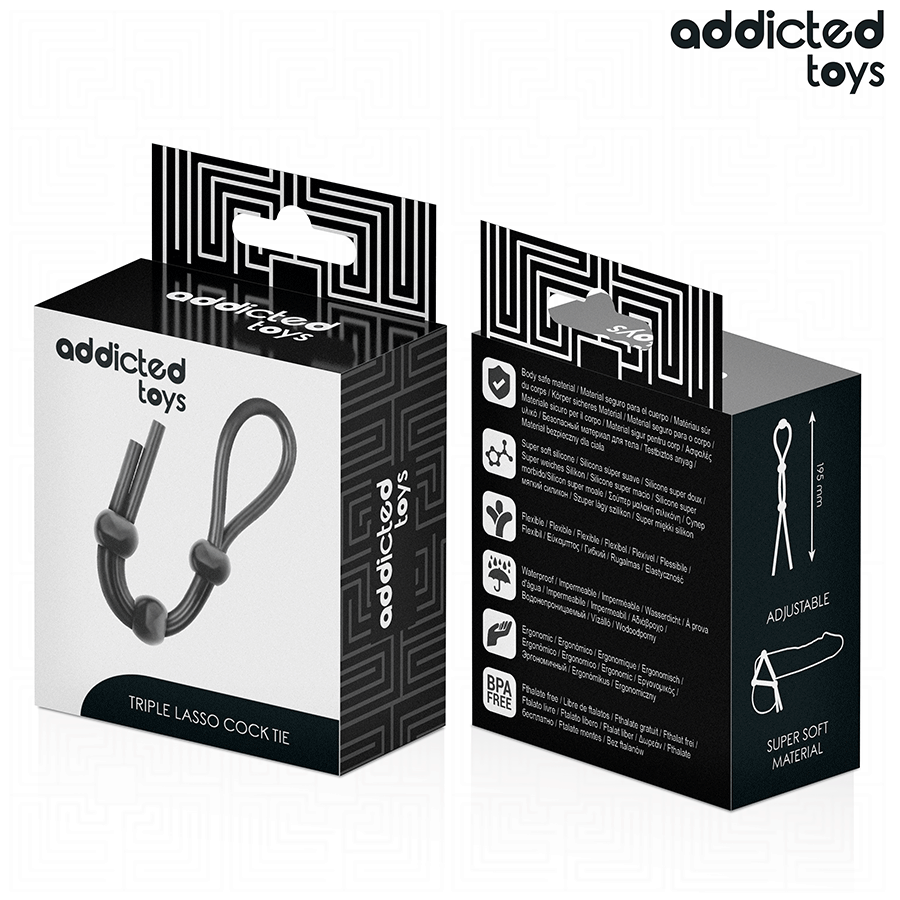 ADDICTED TOYS - CORDE EN SILICONE POUR LE PÉNIS À TRIPLE BOUCLE ADDICTED TOYS