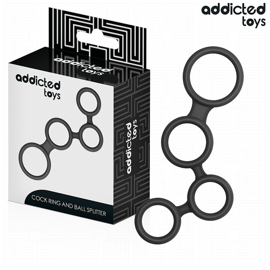 ADDICTED TOYS - ANNEAU PÉNIS AVEC SÉPARATEURS POUR TESTICULES ADDICTED TOYS