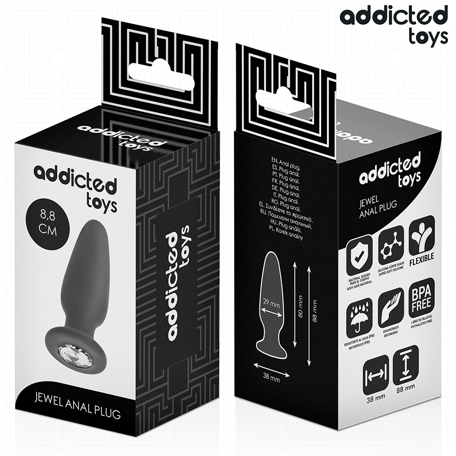 ADDICTED TOYS - PLUG ANAL AVEC BIJOU TAILLE S 8,8 CM ADDICTED TOYS