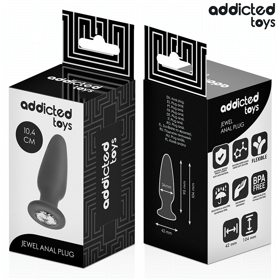 ADDICTED TOYS - PLUG ANAL AVEC BIJOU TAILLE M 10,4 CM ADDICTED TOYS
