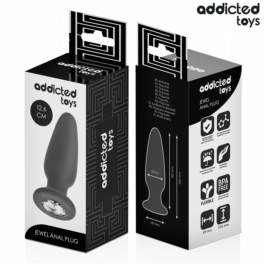 ADDICTED TOYS - PLUG ANAL AVEC BIJOU TAILLE L 12,6 CM ADDICTED TOYS