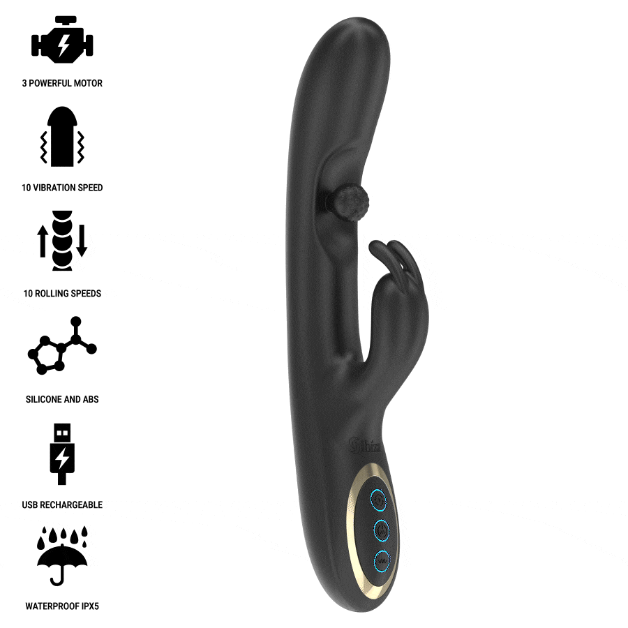 IBIZA - VIBRATEUR RABBIT PUISSANT AVEC PERLE ROULANTE MASSANTE IBIZA TECHNOLOGY