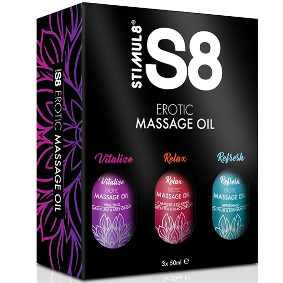 STIMUL8 - S8 HUILE DE MASSAGE COFFRET 3 X 50 ML STIMUL8