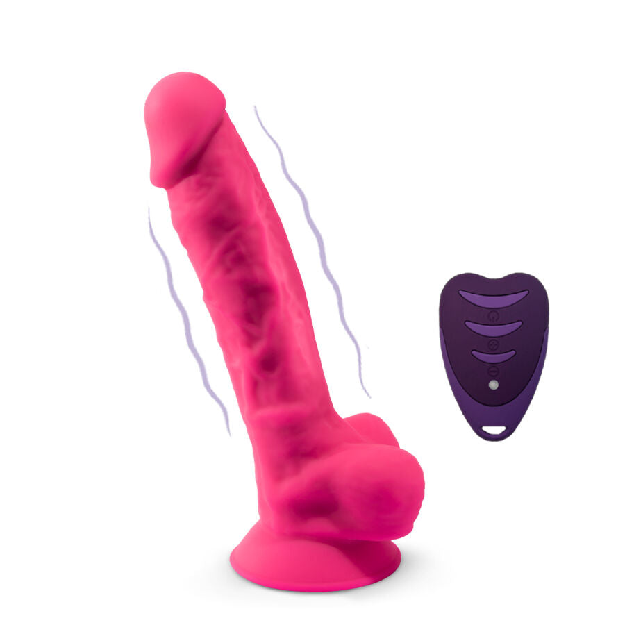 SILEXD - MODÈLE DE PÉNIS RÉALISTE 18 VIBRATIONS ROSE + TÉLÉCOMMANDE LRS SILEXD
