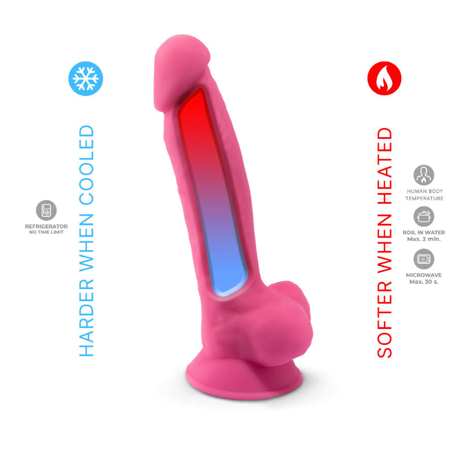 SILEXD - MODÈLE 1 PÉNIS RÉALISTE SILICONE PREMIUM SILEXPAN ROSE FLUORESCENT 17,5 CM SILEXD