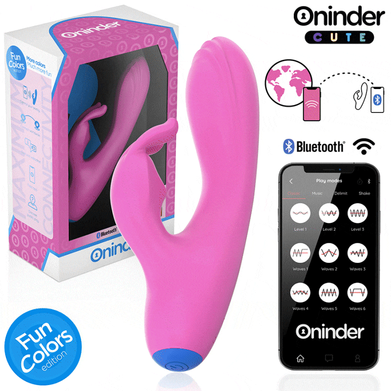 ONINDER CUTE - LOVE BUNNY VIBRATEUR POINT G CLITORIS - APPLICATION GRATUITE MONDIALE ONINDER CUTE