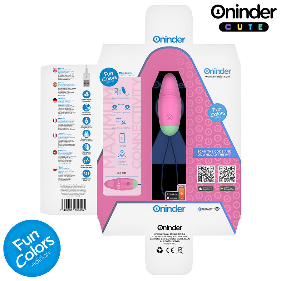 ONINDER CUTE - ŒUF VIBRO-ROTATIF 360° EN SILICONE - APPLICATION GRATUITE DANS LE MONDE ENTIER ONINDER CUTE