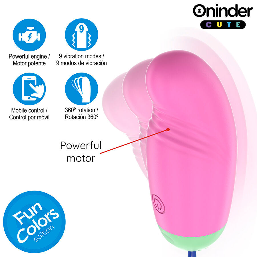 ONINDER CUTE - ŒUF VIBRO-ROTATIF 360° EN SILICONE - APPLICATION GRATUITE DANS LE MONDE ENTIER ONINDER CUTE