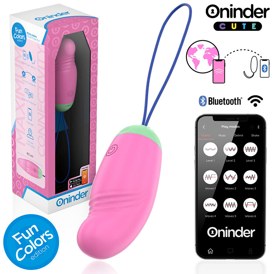ONINDER CUTE - ŒUF VIBRO-ROTATIF 360° EN SILICONE - APPLICATION GRATUITE DANS LE MONDE ENTIER ONINDER CUTE