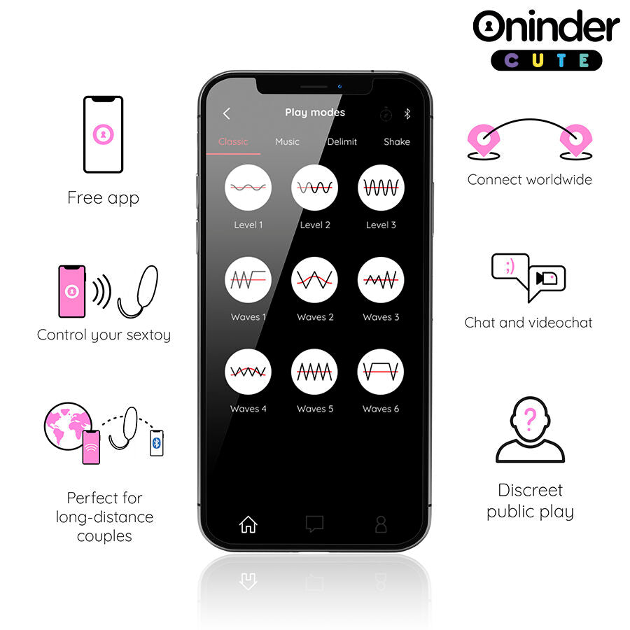 ONINDER CUTE - ŒUF VIBRO-ROTATIF 360° EN SILICONE - APPLICATION GRATUITE DANS LE MONDE ENTIER ONINDER CUTE