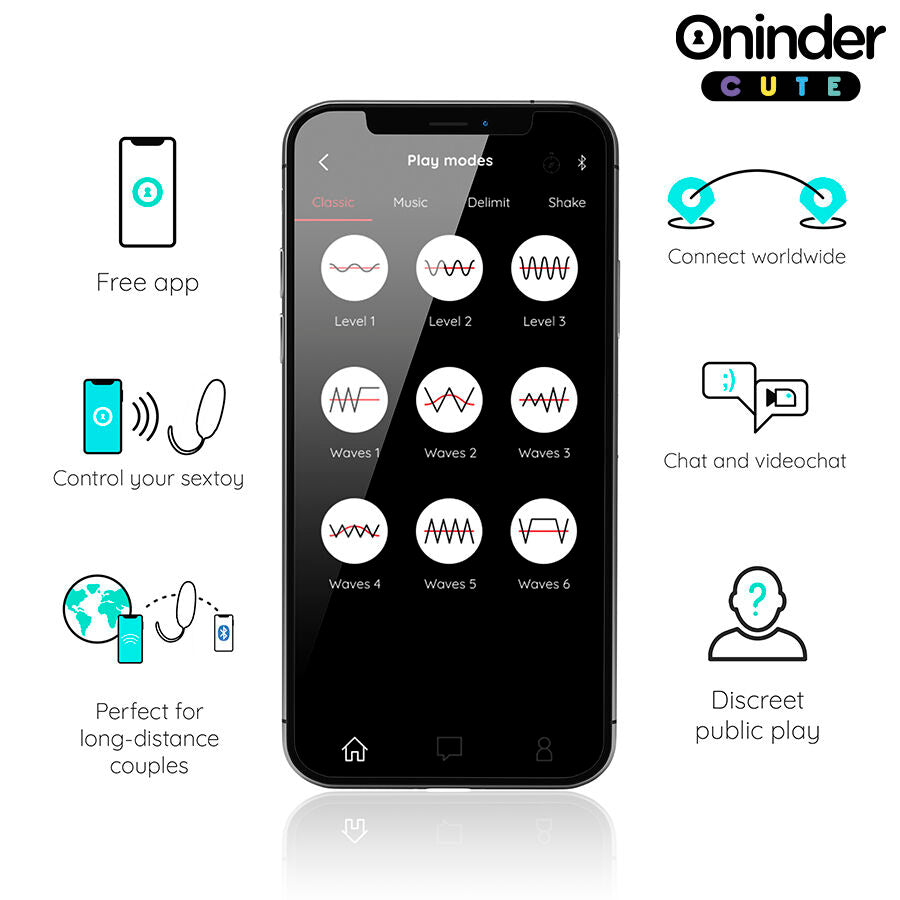 ONINDER CUTE - ŒUF VIBRO-ROTATIF EN SILICONE AVEC PIERRE PRÉCIEUSE - APPLICATION GRATUITE DANS LE MONDE ENTIER ONINDER CUTE