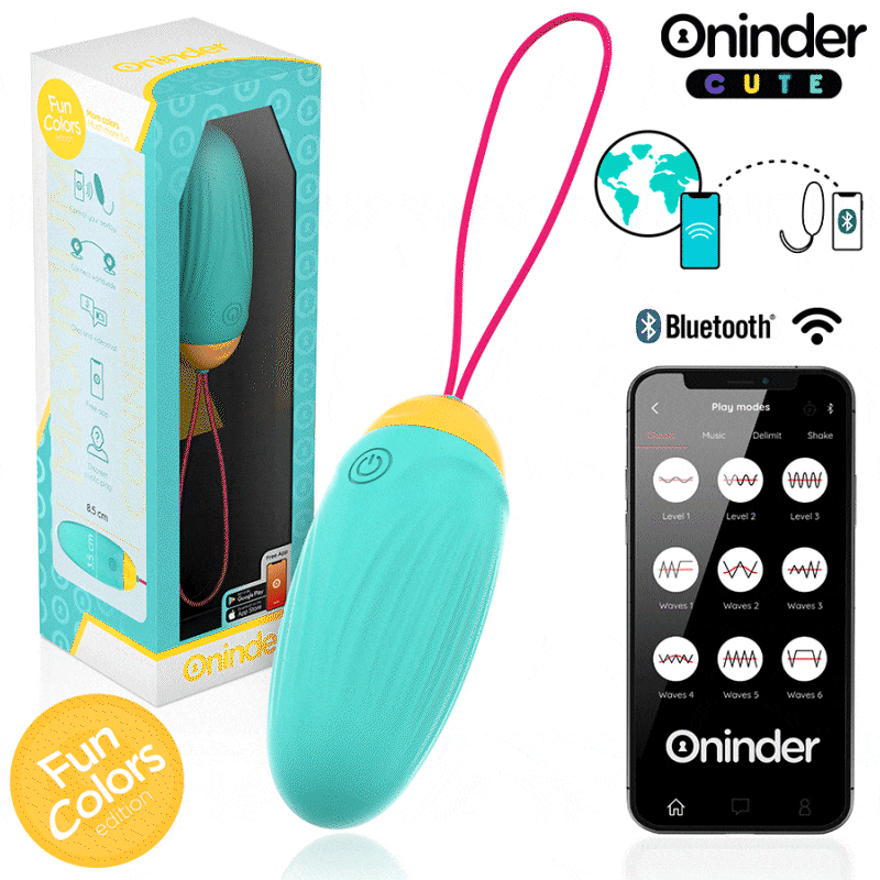 ONINDER CUTE - ŒUF VIBRO-ROTATIF EN SILICONE AVEC PIERRE PRÉCIEUSE - APPLICATION GRATUITE DANS LE MONDE ENTIER ONINDER CUTE