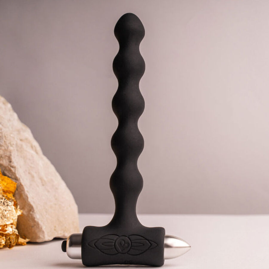 ROCKS-OFF - PETITE SENSATIONS PERLES ANAL PLUG VIBRATEUR NOIR ROCKS-OFF