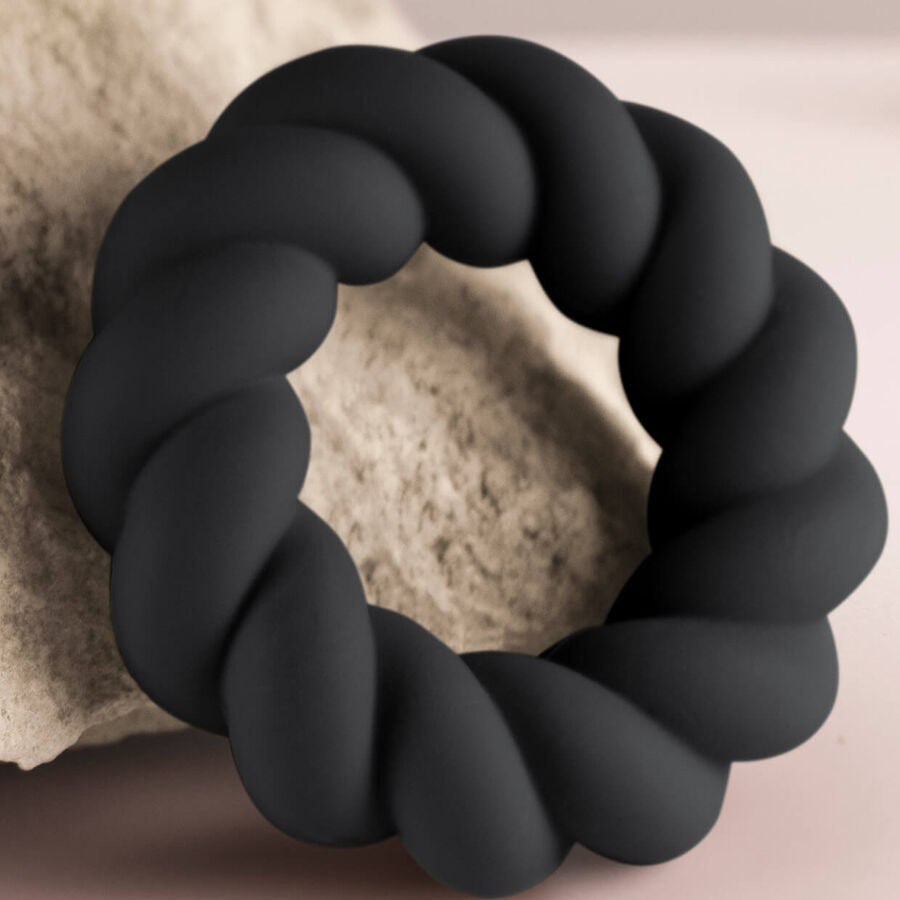 ROCKS-OFF - ANNEAU DE MASTURBATION EN SILICONE NOIR TWIST ROCKS-OFF
