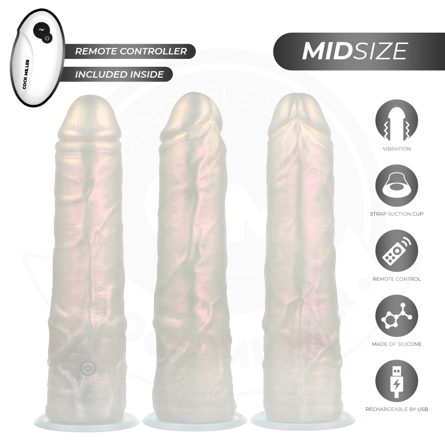 COCK MILLER - GODE AVEC VENTOUSE, LUMIÈRES ET VIBRATIONS AVEC TÉLÉCOMMANDE BLANC 20,5 CM COCK MILLER