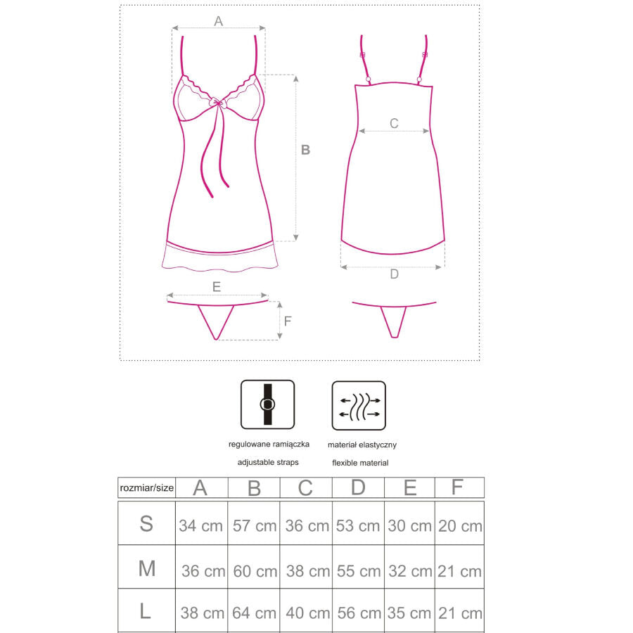 LIVCO CORSETTI FASHION - LUISE 1710 BABYDOLL + STRING NOIR S LIVCO CORSETTI SETS