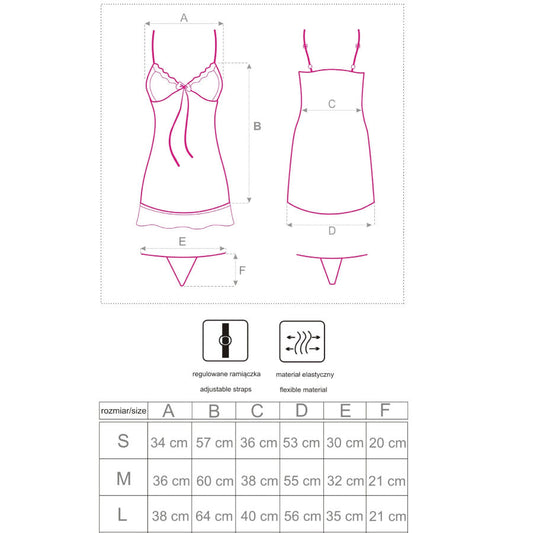 LIVCO CORSETTI FASHION - LUISE 1710 BABYDOLL + STRING NOIR S LIVCO CORSETTI SETS